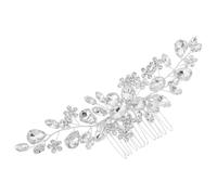 NIYANGLE Crystal Bridal Hair Comb with Rhinestones and Metal Material, Elegant Silver Wedding Hair Accessory Featuring Secure Fit and Versatile Use for Brides and Flower at Weddings