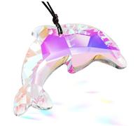 NIYANGLE Crystal Dolphin Pendant Window Sun Catcher Hanging Prism Ornament for Home Decor Nautical Ocean Charm with Rainbow Light Effects Easy to Clean Decorative Gift for Dolphin Lovers