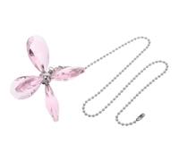 NIYANGLE Crystal Flower Fan Pull Chain Extender with Suncatcher Effect for Ceiling Fans Decorative Garden Pendant for Outdoor Patio Lightweight Soothing Wind Chime Easy Installation