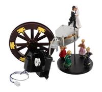 NIYANGLE Cuckoo Clock Plastic Rotating Platform Accessory with Double-layer Waterwheel for Decorative Restoration and DIY Repair, Replacement Rotating Stage Part for Cuckoo Clock Craft