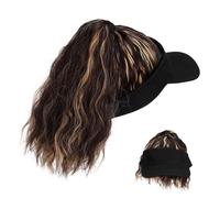 NIYANGLE Curly Ponytail Baseball Cap Wig for Women Soft Synthetic Hair with Adjustable Strap Natural Look Hat with High Ponytail Extension Comfortable Fit for Daily Wear Parties Halloween