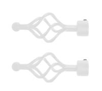 NIYANGLE Curtain Rod Final 2Pcs Spiral Shape Iron Head Plug White for Bedroom and Living Room Curtain Poles