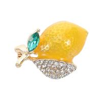 NIYANGLE Cute Japanese Style Lemon Brooch Pin for Women, Zinc Alloy Material with Secure Clasp, Versatile Use for Daily Wear and Parties, Adorable Fruit Pattern Lapel Pin