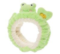 NIYANGLE Cute Plush Frog Makeup Headband for Women, Soft Green Fabric Hair Band Convenient for Applying Makeup and Face Washing, Beauty Headband for Spa and Daily Skincare