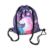 NIYANGLE D Unicorn Printing Drawstring Backpack Made of Sturdy Polyester with Practical Drawstring Design, Lightweight Storage Bag for Travel and Festivals, for Candies and Small Things