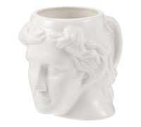 NIYANGLE David Head Sculpture Ceramic Coffee Mug White Roman Statue Porcelain Cup for Tea Water Drinking Home Kitchen