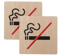 NIYANGLE Decorative Wooden No Smoking Signs 2Pcs Rustic Handmade Plaques for Business Offices Restaurants Hotels and Outdoor Safety Use