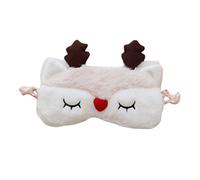 NIYANGLE Deer Design Plush Fluffy Sleep Mask Eye Cover for Sleeping Travel Work Naps