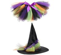 NIYANGLE Delicate Halloween Witch Costume with Purple Ribbon and Hat Comfortable Wear Resistant Material for Cosplay Birthday Parties Masquerades and Stage Performances