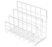 NIYANGLE Desktop Mail Sorter Organizer with Box, Silver Iron Desktop File Holder Rack for Office Supplies, Small File Folder Holder and Book Storage for Desk Use