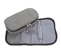 NIYANGLE Diabetic Organizer Insulin Travel Bag Portable Zipper Design Grey Polyester Aluminum Insulin Cooling Pouch for Travel and Work