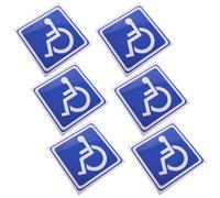 NIYANGLE Disabled Wheelchair Sticker and 6 Sheets Self-Adhesive for Splashproof Adhesive Material, Square Shape, Stylish Design Ada Compliant Vehicle Windows for Personal Vehicles Taxis
