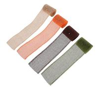 NIYANGLE DIY Handmade Imitation Linen Strips 3 Meters Each 6cm Wide 4 Rolls Decorative Ribbon for Christmas and Wedding for Crafts and Handicraft Activities