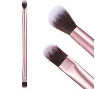 NIYANGLE Double Ended Makeup Brush Easy to Hold Aluminium and Fiber Cosmetic Tool for Professional and Daily Use for Ladies and Girlfriends