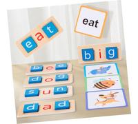 NIYANGLE Early Learning for Wooden Letter Blocks with Matching Picture Cards Cognitive Spelling Games for Preschoolers Educational Alphabet Puzzle for Brain Development and Coordination