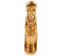 NIYANGLE Egyptian Sphinx Statue Resin Figurine Vintage Ancient Pharaoh Head Sculpture Gold Color Home Office Decorative Ornament for Egyptian Decor and Sacrificial Crafts