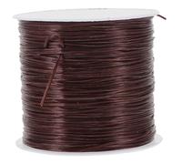 NIYANGLE Elastic Silicone Hair Extension String 0.6mm Flat Design with Anti-slip Feature for Hair Extensions and Bracelet Making in Black Colour for Craft Projects