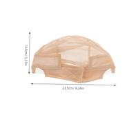 NIYANGLE Elastic U-shaped Wig Cap Beige Lace Mesh Dome with Double-sided Velvet for Comfortable Stretchable Hair Net Wrap Adjustable Wig Cover for Cosplay Festival and Daily Wear