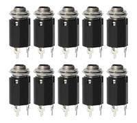 NIYANGLE Electric Guitar Output Jack Socket and Reliable Signal Transmission 10pcs 6.35mm Stereo Guitar Jack Plate Metal and Plastic Construction for Easy Installation in Studio Recording