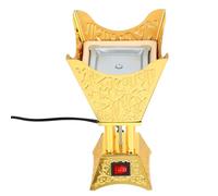 NIYANGLE Electric Incense Burner Retro Aroma Burner Arabian Style with Uk Plug with Vintage Craft Ornament in Golden Iron Material Decorative Home Censer for Tearoom and Yoga Room