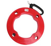 NIYANGLE Electrician Fish Tape Wire Puller 30M Red Steel Wire Cable Fishing Tool 1.3X3Mm for Reel and Wall Conduit Installation