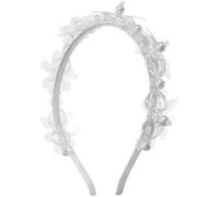 NIYANGLE Elegant Bridal Hairband with Simulated Pearl and Flower Design, Lightweight and Sturdy Headband for Everyday Wear and Parties, White Unique Wedding Hair Accessory