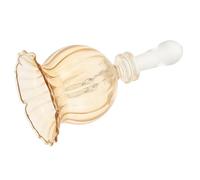 NIYANGLE Elegant Engraved Glass Bell Handheld Crystal Ringing Bell for Holiday Dinners Church Events and Restaurant Service