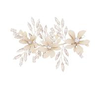 NIYANGLE Elegant Rhinestone Flowers Hairpin Handmade Headpiece for Wedding Guest