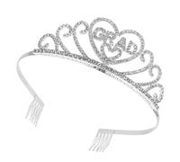 NIYANGLE Elegant Silver Alloy Graduation Party Crown Hair Accessories for Students and Grads Comfortable to Wear Kings or Queens Performance Crowns for Graduation Time