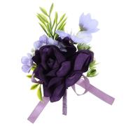 NIYANGLE Elegant Violet Floral Brooch Pin Secure Clip, Silk and Satin Material, for Wedding Suit, Bride and Groom Brooch, and Back to School Party Accessories