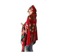 NIYANGLE Ethnic Shawl Cloak Horn Button Women Poncho Shawl Bohemian Cape Fashionable and Warm for Seasons