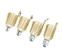 NIYANGLE Fishing Feeder Bait Cage Fishing Tackle 4pcs for Carp with Orange Abs and Iron Mesh Structure Easy to Carry and Practical for Shrimps and Eels