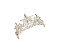 NIYANGLE Five-pointed Star Crown Headband Bridal Tiara Wedding Hair Accessories Crystal Tiaras for Women