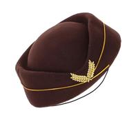 NIYANGLE Flight Attendant Beret Hat Women Stewardess Uniform Cap Elegant Warm Blend Cosplay Party Accessory for Fashionable Ladies