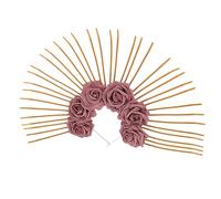 NIYANGLE Floral Headband Headpiece Big Rose Tiara Gothic Accessories Flower Wreath Crown Goddess Headband Festival Wear