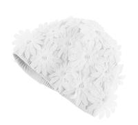 NIYANGLE Floral Petal Swim Cap for Ladies, Lightweight Fabric Bathing Hat with UV Protection, 3d Flower Shape for Thick Curly Hair, for Water Sports and Beach Use