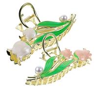 NIYANGLE Flower Claw Clips for Women Tulip Hairpin for Styling Decorative Metal Hair Clamps Large Hair Accessories