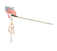 NIYANGLE Flower Hair Clips Tassel Hairpin Vintage Floral Decoration Hanfu Clip Cute Chinese Hair Accessories for Women Girls Party Dance Wedding Festival Pink