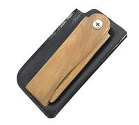 NIYANGLE Folding Beard Comb with Case Wooden Mustache Comb for Men Compact and Durable Multi-function Grooming Tool for Clean Beard Appearance Bearded Men