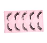 NIYANGLE Fox Eye False Eyelash Strip 5 Pairs Lash Set, Extended Tail Bulk Eyelashes for Daily Makeup and Stage Use, Lightweight Artificial Makeup Lashes for Women