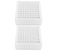 NIYANGLE Freezer Storage Box 2Pcs Plastic with 100 Compartments for 1.8Ml 2Ml 5Ml and 10Ml Tubes Cryogenic Container for Laboratory Testing