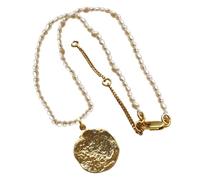 NIYANGLE Freshwater Chain Necklace and Natural Luxury with Copper Plated Real Gold 40+8 Cm Length, Comfortable Feeling, Easy to Wear and Take for Women for Many