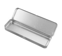 NIYANGLE Frosted Iron Pencil Case Tin Metal Rectangular Pencil Box with Lid for Students Boys and Girls School Office Storage Organizer Silver 21.5x6x2cm