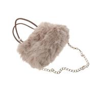 NIYANGLE Fuzzy Crossbody Bag for Women with Pearl Chain Handle Winter | Plush Synthetic Leather, Compact Dual Carry Design, Elegant Evening Outings and Date Nights Accessory Random Color