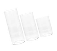 NIYANGLE Glass Cylinder Candle Holders Practical Wide Application for Pillar Candles 3pcs Windproof Design 270ml 310ml 400ml Capacity, Elegant Home and Wedding Party Decoration