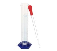 NIYANGLE Glass Graduated Cylinder Set 2Pcs 500Ml Thick Glass Measuring Cylinders Droppers for Lab Chemistry and Scientific Research Random Style
