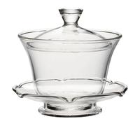 NIYANGLE Glass Tea Cup with Lid Tea Bowl Teaware Set Glass Portable Compact Home and Office Use