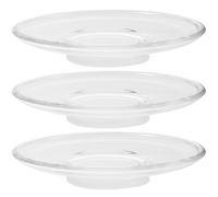 NIYANGLE Glass Tea Saucers 3Pcs Glass Coasters for Coffee Cup Mat Snack Dish Suitable for Afternoon Tea