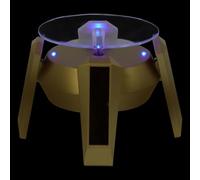 NIYANGLE Golden LED Lighting Rotatable Display Stand with Automatic Rotation, Plastic and Electronic Components, for Models and Cosmetics Display, Desktop Showcase Ornament