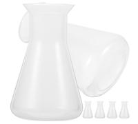 NIYANGLE Graduated Plastic Erlenmeyer Flasks Set 6Pcs 100Ml Narrow Neck Lab Flasks for Liquid Mixing and Measurement in Scientific and Home Use